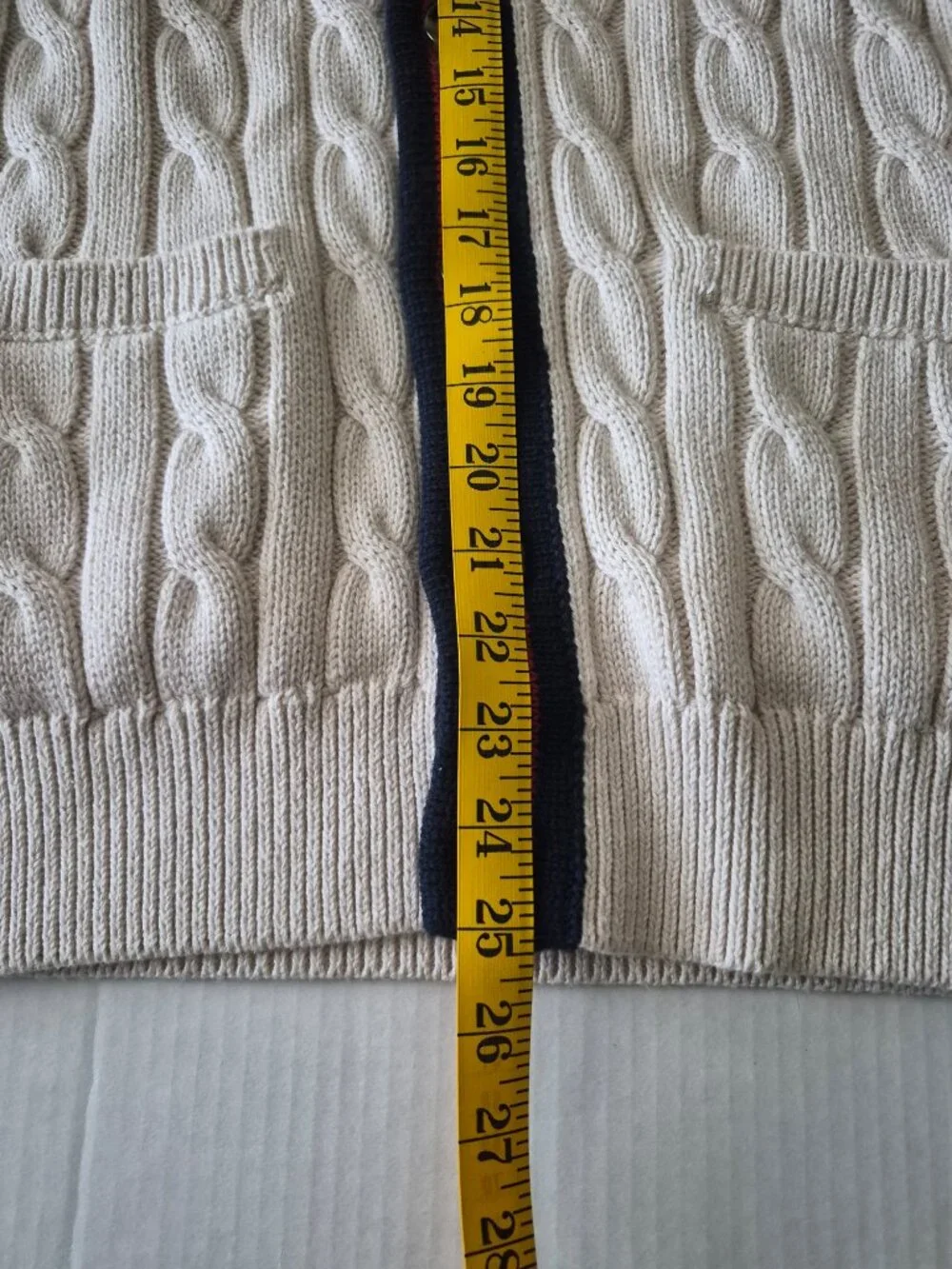 J Crew Organic Cotton Grandpa Core Cable Knit V-Neck Cardigan Vest